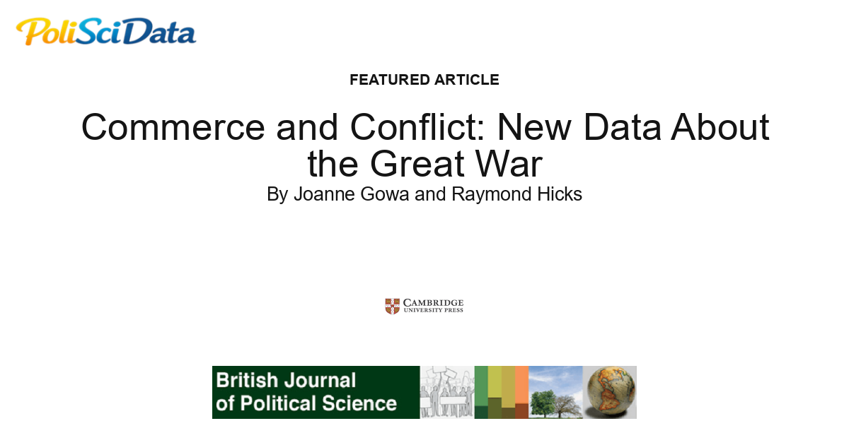 Article card for article: Commerce and Conflict: New Data About the Great War