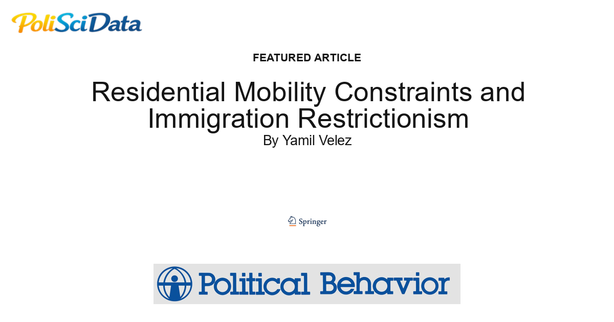 Article card for article: Residential Mobility Constraints and Immigration Restrictionism