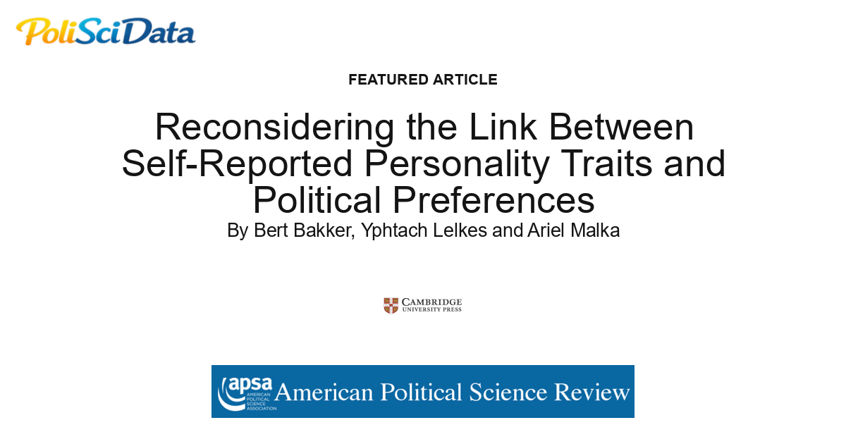 Article card for article: Reconsidering the Link Between Self-Reported Personality Traits and Political Preferences