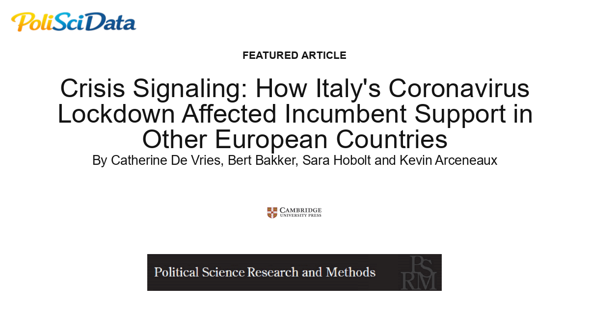 Article card for article: Crisis Signaling: How Italy's Coronavirus Lockdown Affected Incumbent Support in Other European Countries