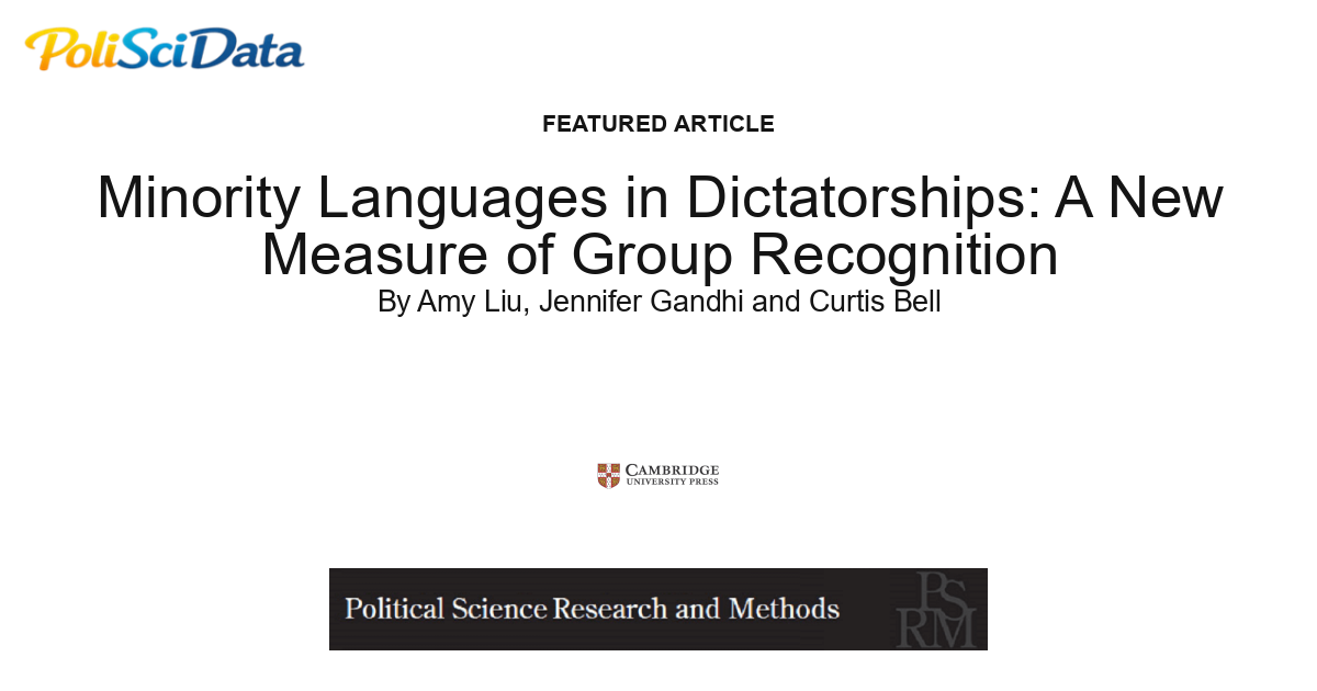 Article card for article: Minority Languages in Dictatorships: A New Measure of Group Recognition